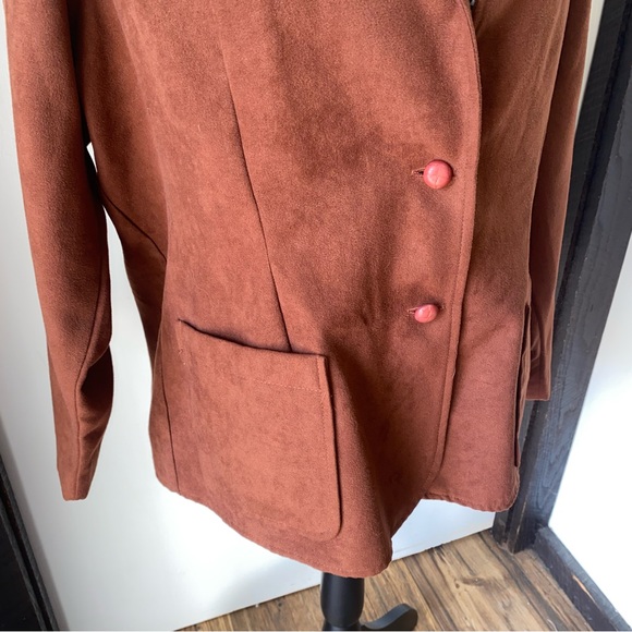 The Fire Islander Woman Size 40 Vintage Brown Two Button Blazer with Pockets - Picture 10 of 11